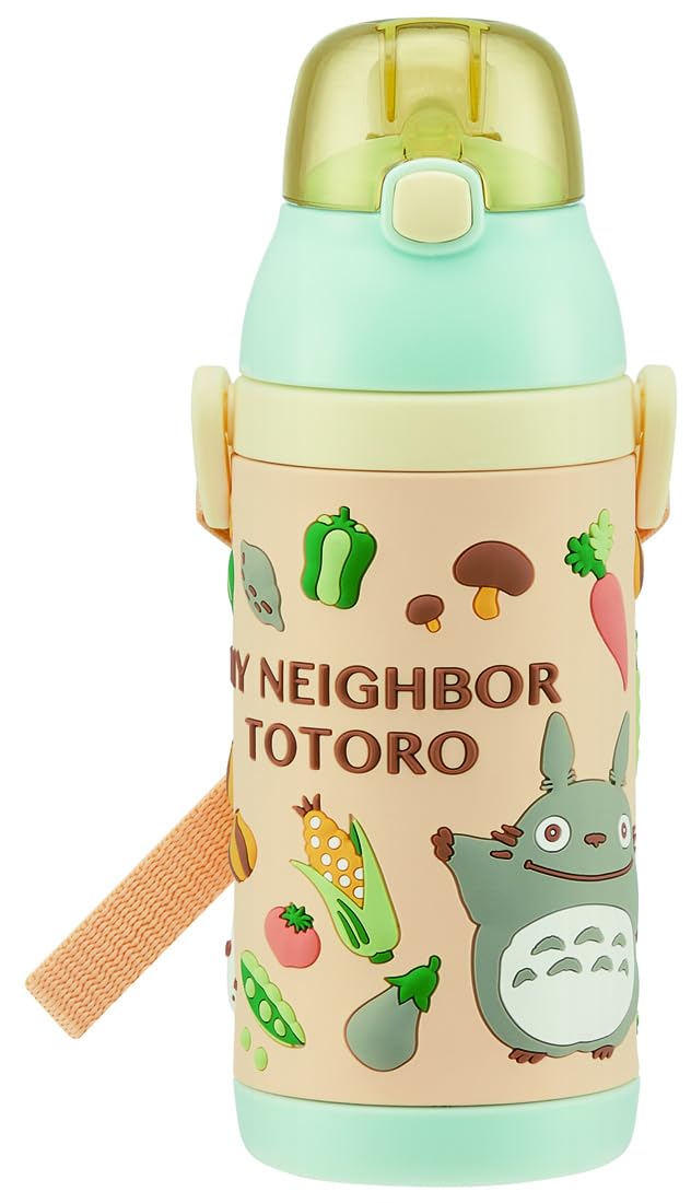 Skater Stainless Steel Kids Water Bottle 380ml with Straw Totoro Design