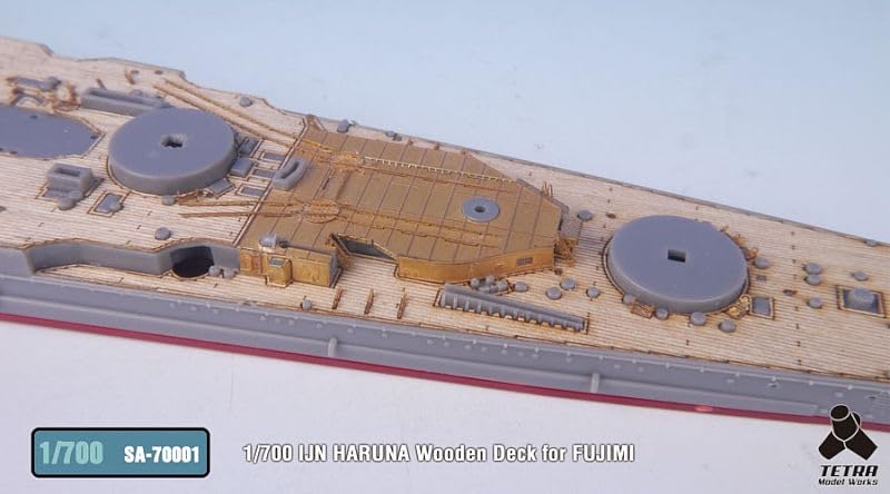 Tetra Model 1/700 Scale Battleship Haruna Wooden Deck Parts Set with Etched Parts