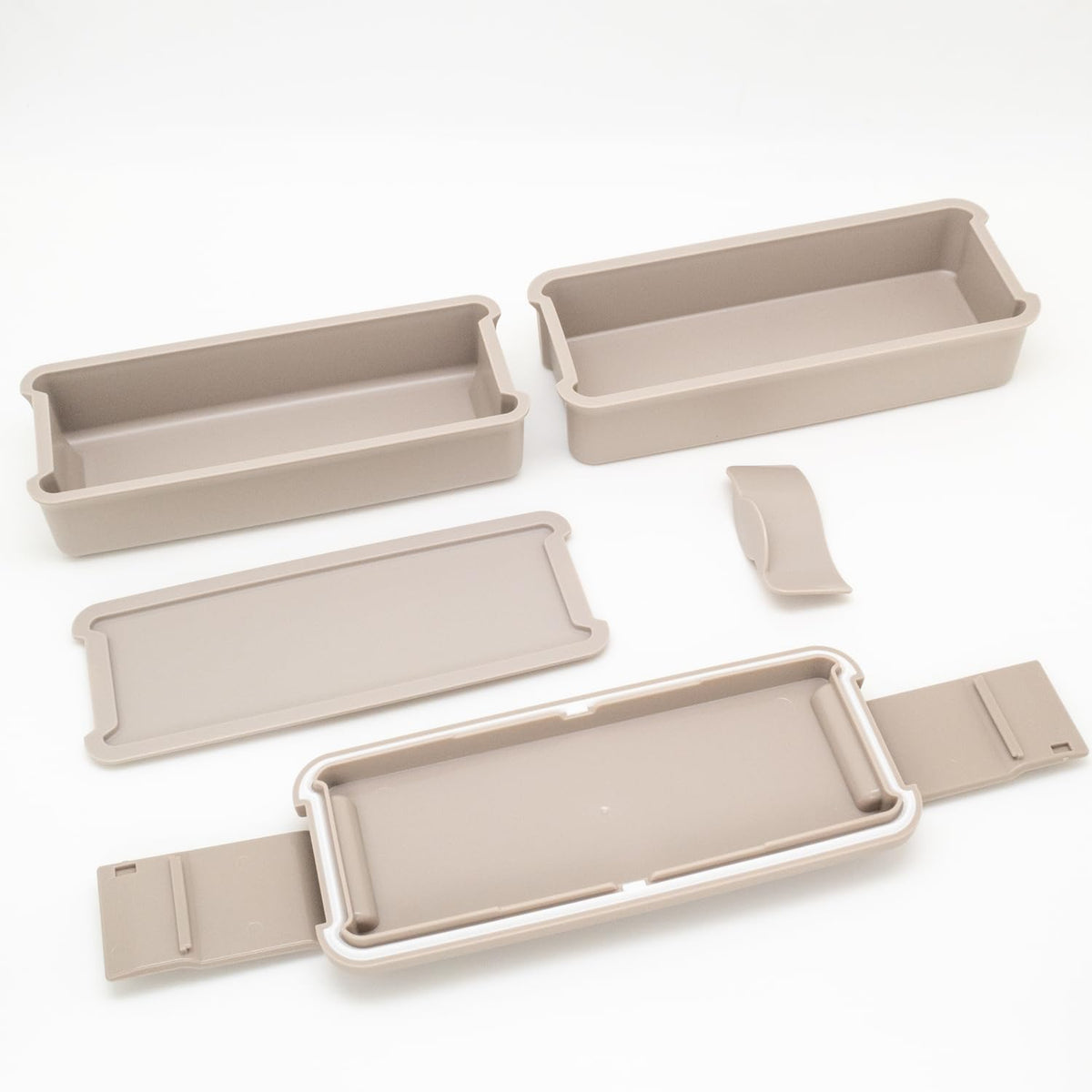 OSK Two-Tier Lunch Box with Dividers Comfortable PCW-650D Mocha 650ml