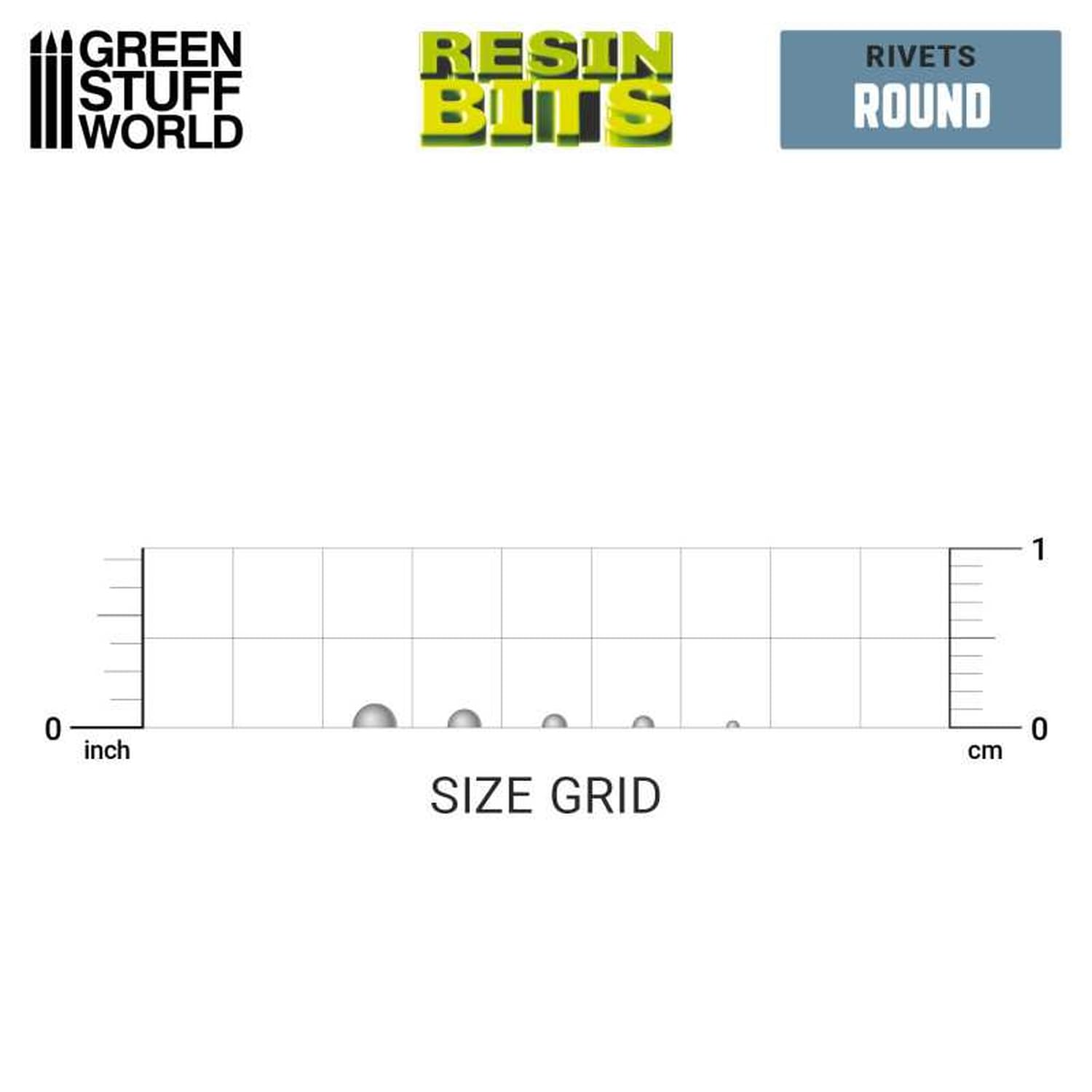 Green Stuff World 3D Printed Micro Rivets Set with 130 Pieces for Models