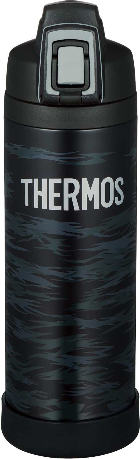 THERMOS Vacuum Insulated Sports Bottle with Strap 1L Black Gray
