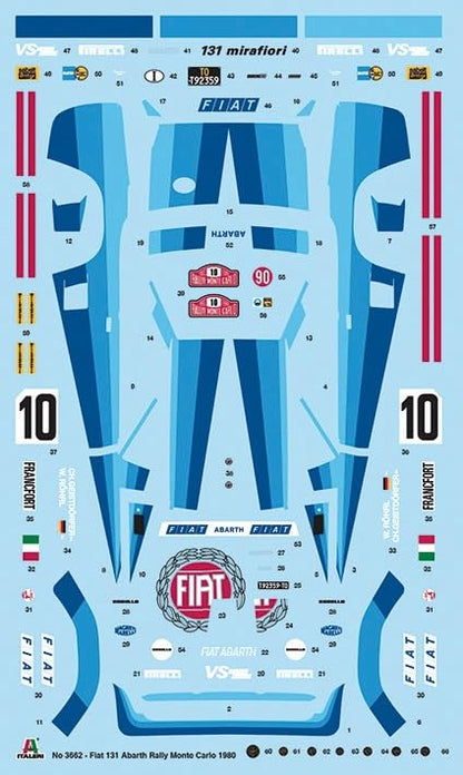 PLATZ Fiat 131 Abarth Rally Model Kit with Japanese Instructions