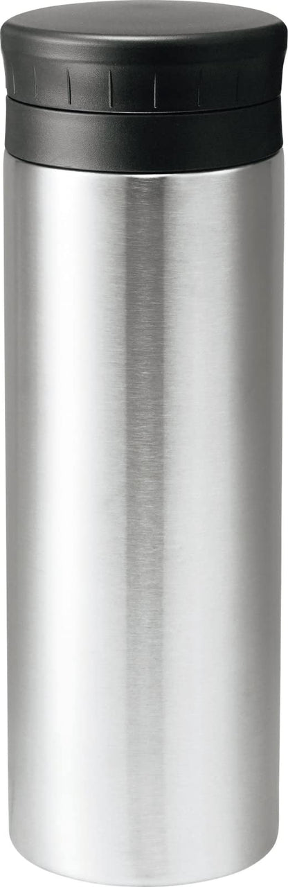 Kakusee Silver Insulated Water Bottle 500ml with Ice Stopper