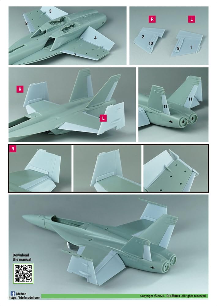 DEF.MODEL 1/72 F/A-18E/F Super Hornet Folding Wing Set
