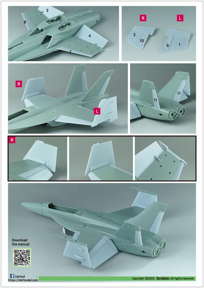 DEF.MODEL 1/72 F/A-18E/F Super Hornet Folding Wing Set