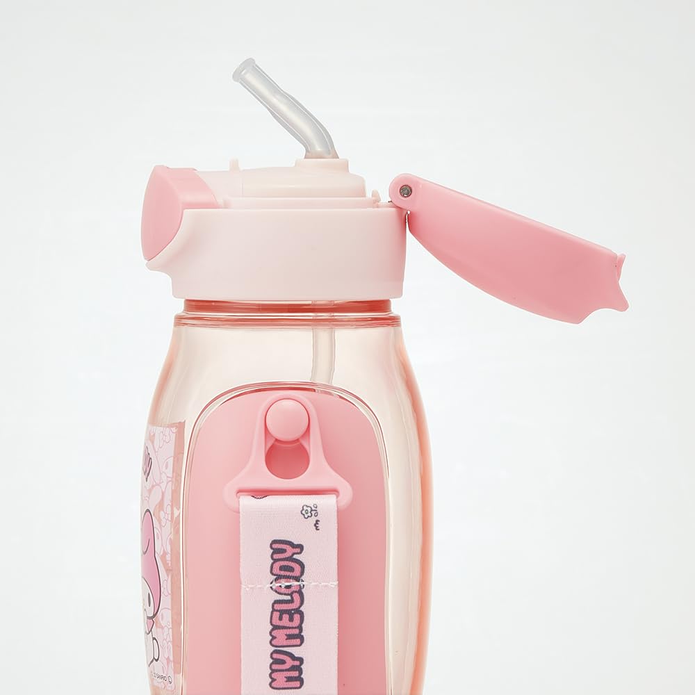 Skater Straw Water Bottle 530ml with One Push for Kids
