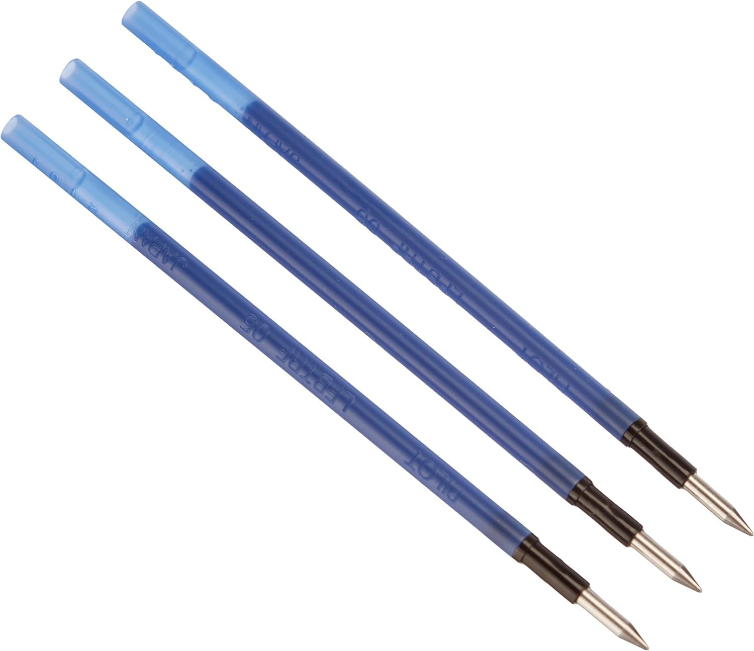Pilot Friction Ballpoint Pen Refills 0.5mm Slim Multi-Color Blue 3-Pack