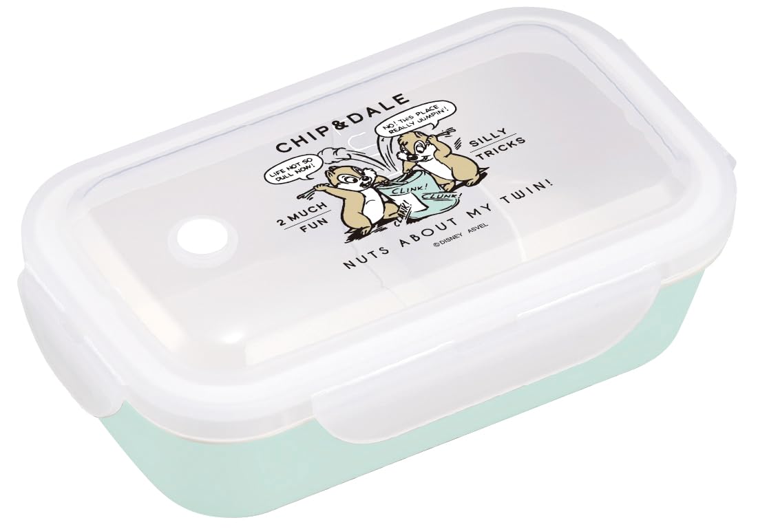 【食洗機対応】 アスベル 弁当箱 ランチボックス 500ml 1段 ディズニー Disney チップ＆デール チップとデール 男子 女子 小学生 高校生 中学生 お手入れ簡単 汁モレしない パッキン一体型 4点ロック 洗いやすい ドーム型ふた お弁当 抗菌仕様 冷凍可 電子レンジ対応 入園 入学 ライトブルー 水色 ランタス WTL-500C(CD25) A3100 ASVEL