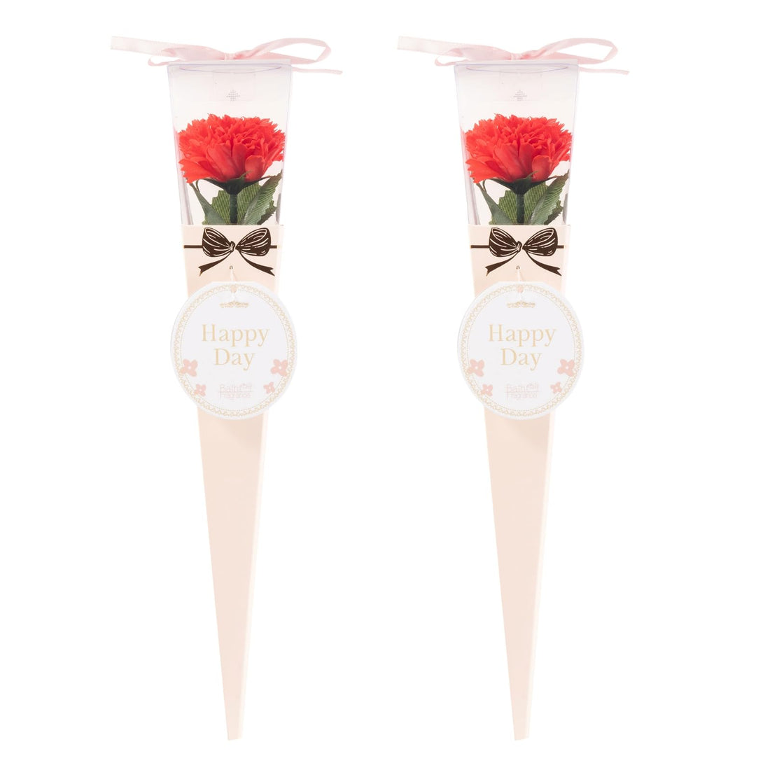 Q-FLA Bath Soak with Soap Flower Bouquet Red Carnation Gift Set