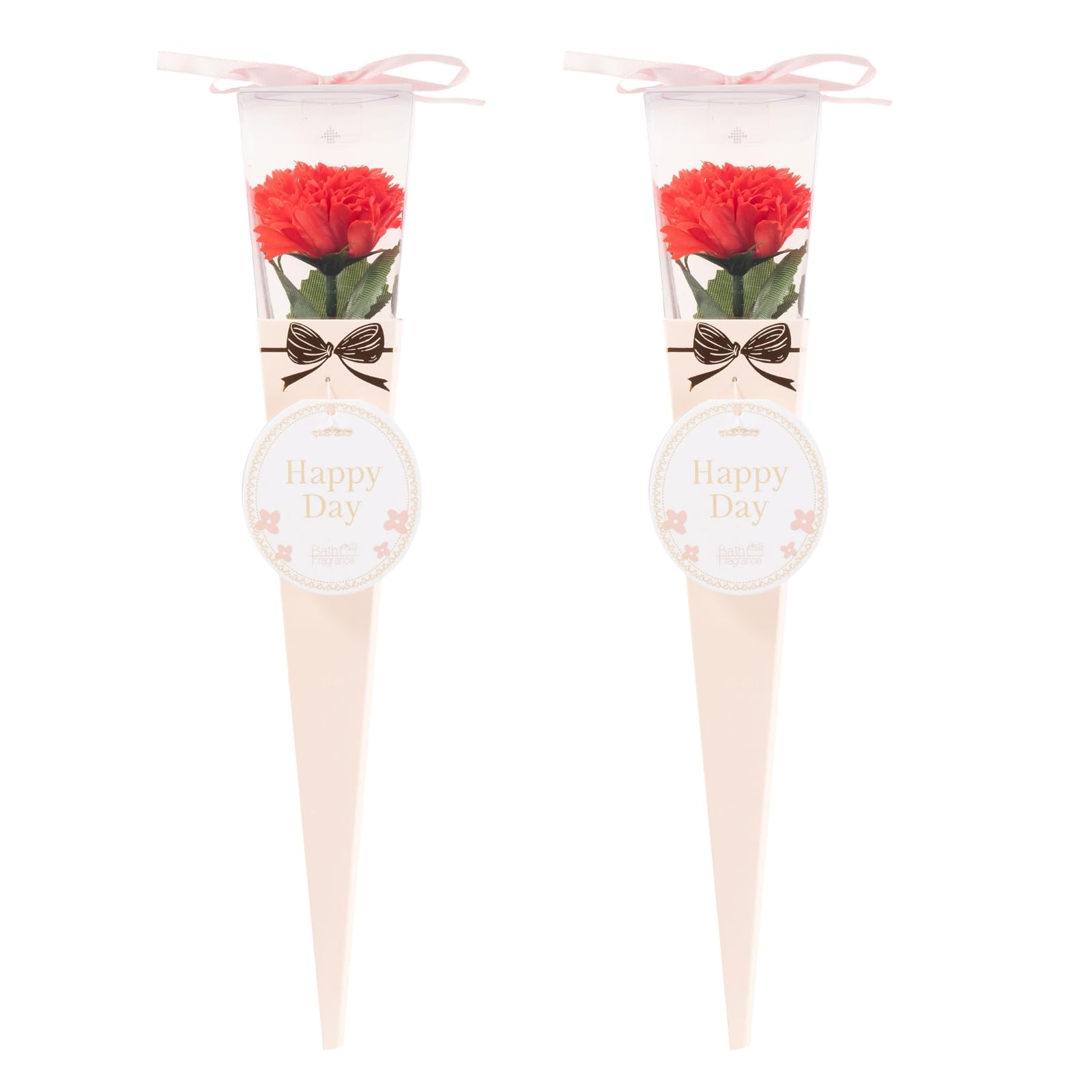 Q-FLA Bath Soak with Soap Flower Bouquet Red Carnation Gift Set