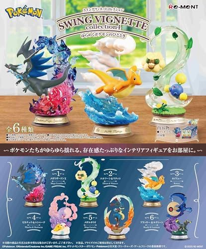 RE-MENT Pocket Monsters Swing Vignette Collection 4 PVC Figure Set