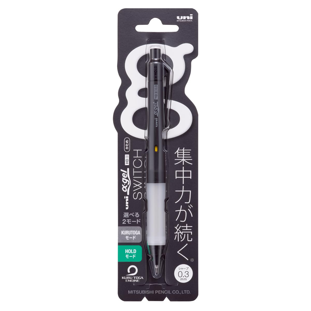 Mitsubishi Pencil Alpha Gel Switch Mechanical Pencil 0.3 Black
