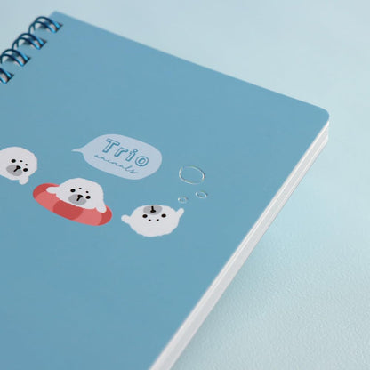 LABCLIP A6 Notebook with Horizontal Lines featuring Trio Aquarium Seal