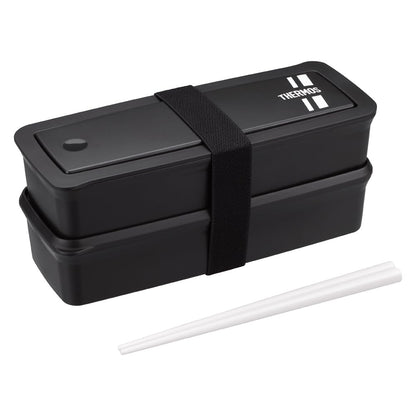 THERMOS 2-Tier Fresh Lunch Box with Chopsticks 980ml Black Silver
