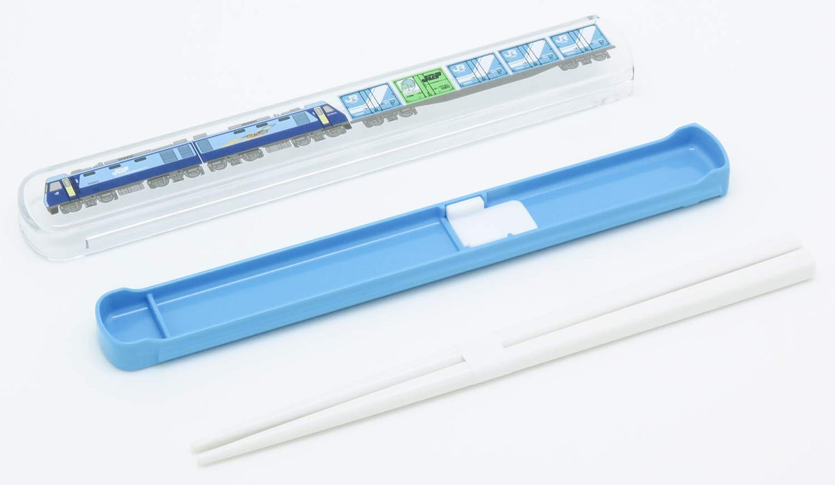 OSK Bento Box Set with Chopsticks Blue 19.5cm Made in Japan