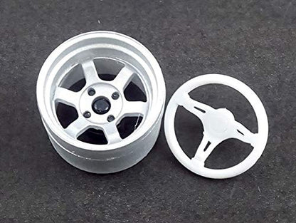 Asuka Model 1/24 Orange Wheels 6-Spoke Model Parts