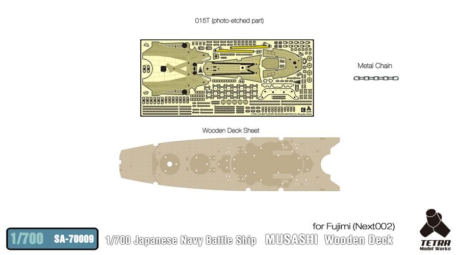 Tetra Model 1/700 Battleship Musashi Wooden Deck Etching Parts