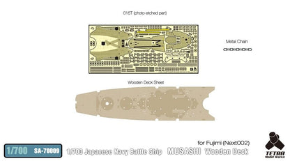 Tetra Model 1/700 Battleship Musashi Wooden Deck Etching Parts