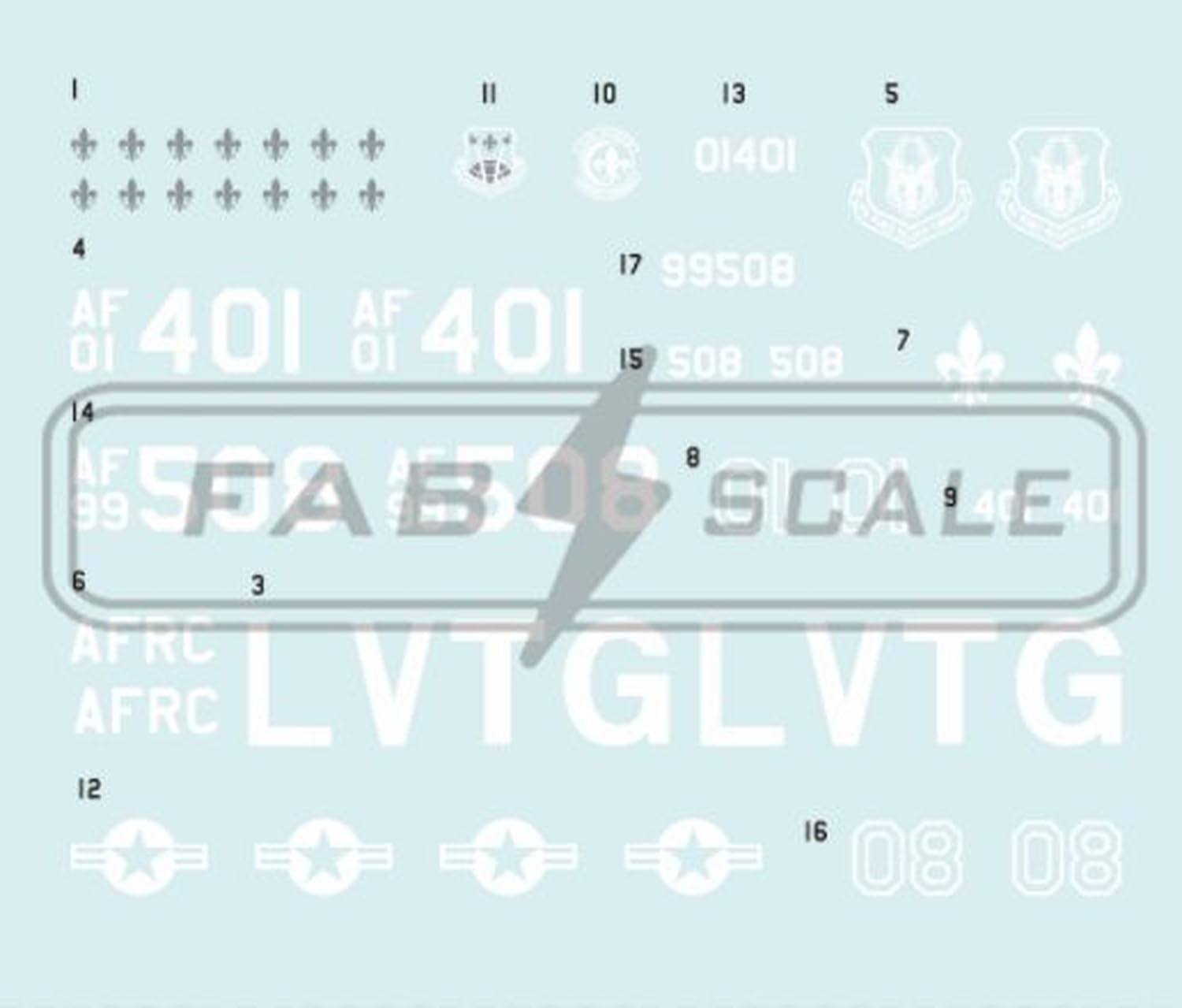 Fab Scale 1/72 F-16C Block 30 Dragon Scheme Model Decals
