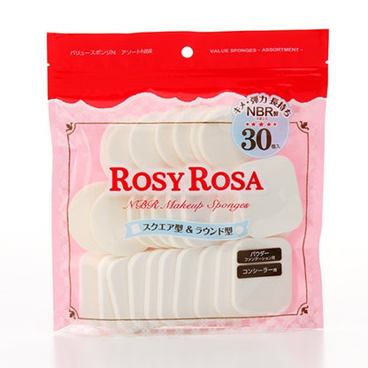 ROSY ROSA Value Sponge N Assorted 30 Pieces for Flawless Application