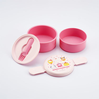 Skater Lunch Box with Fork 500ml Round Design Made in Japan