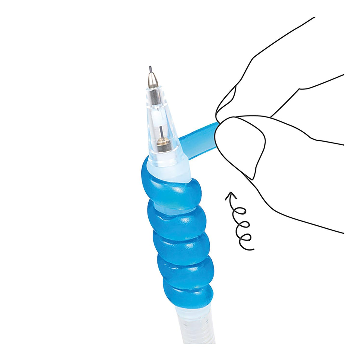 Kutsuwa Punyus Spiral Grip Blue for Comfortable Writing
