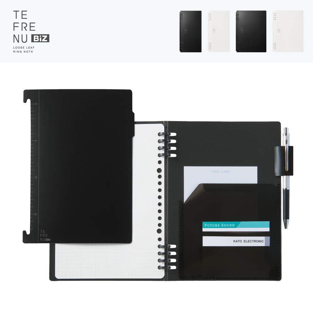 Kingjim Ring Notebook Teferune Biz A5 20-Hole White