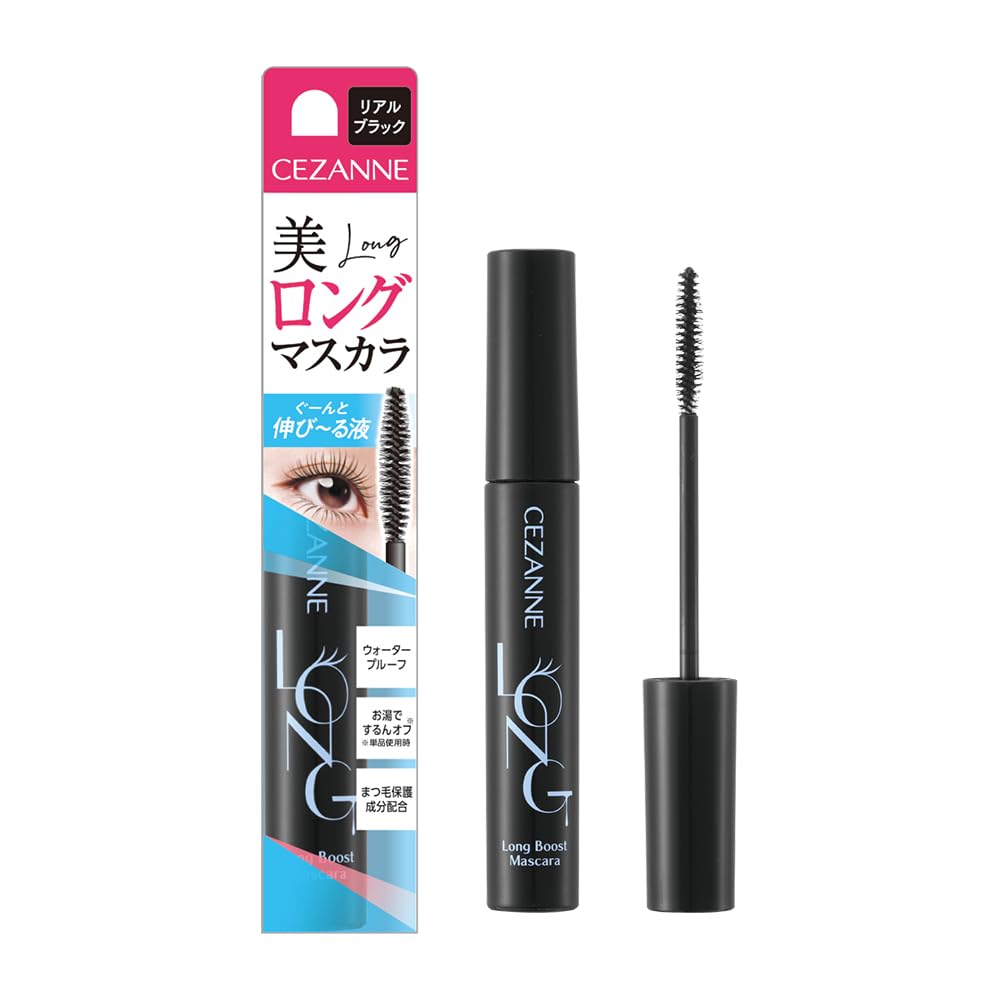 CEZANNE Long Boost Mascara Real Black 5.7g for Stunning Length