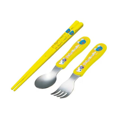 Komorijushi Trio Set Yellow Fork Spoon Chopsticks 16.5cm Dishwasher Safe