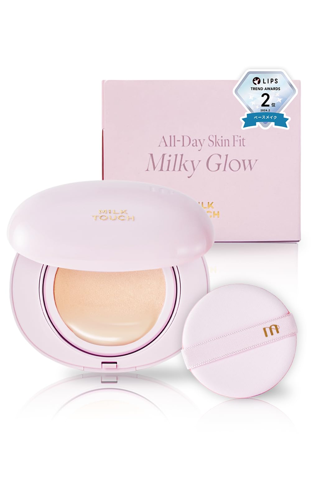 MILKTOUCH All Day Skin Fit Milky Glow Cushion 01 Rosy Ivory 15g