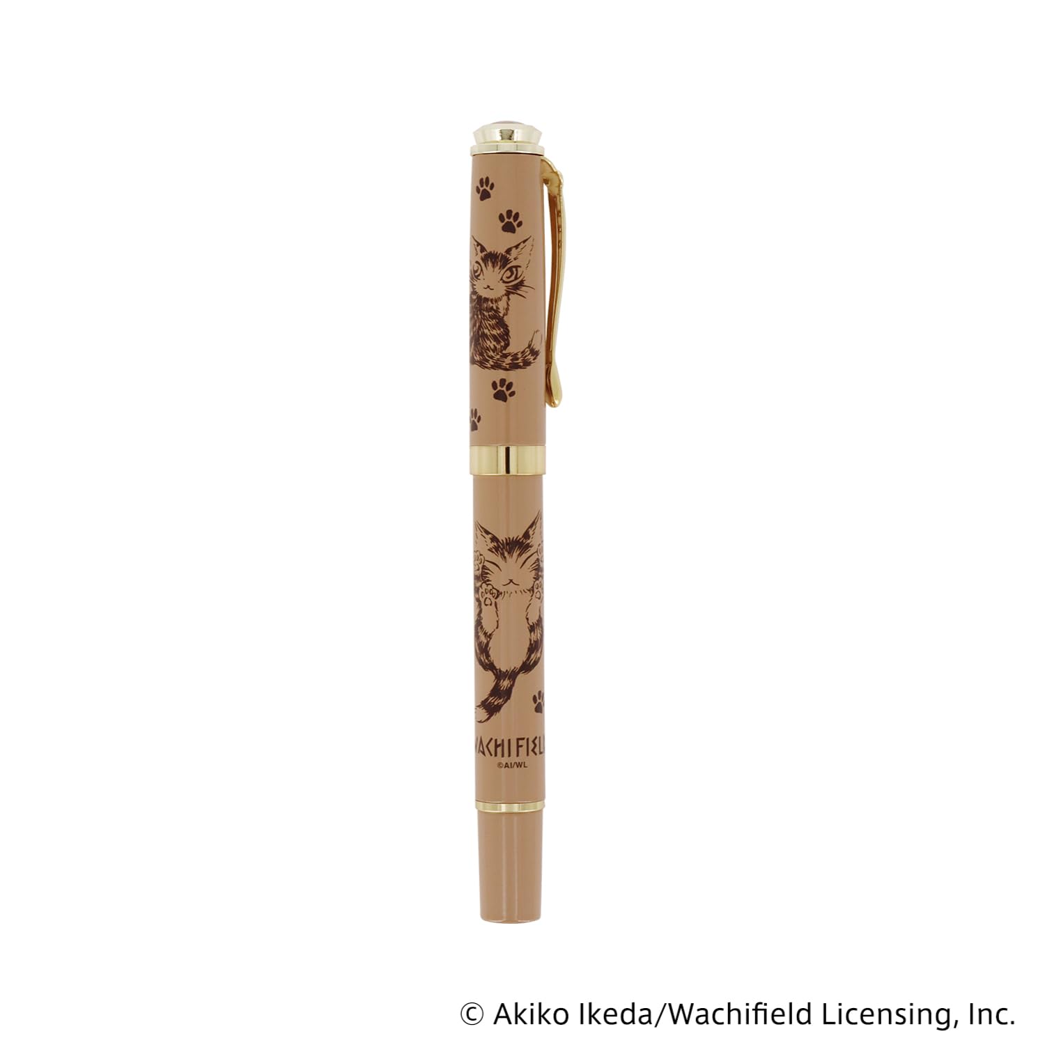 Gakken Wachi Field Cat Dayan Fountain Pen Brown with Ink Cartridges