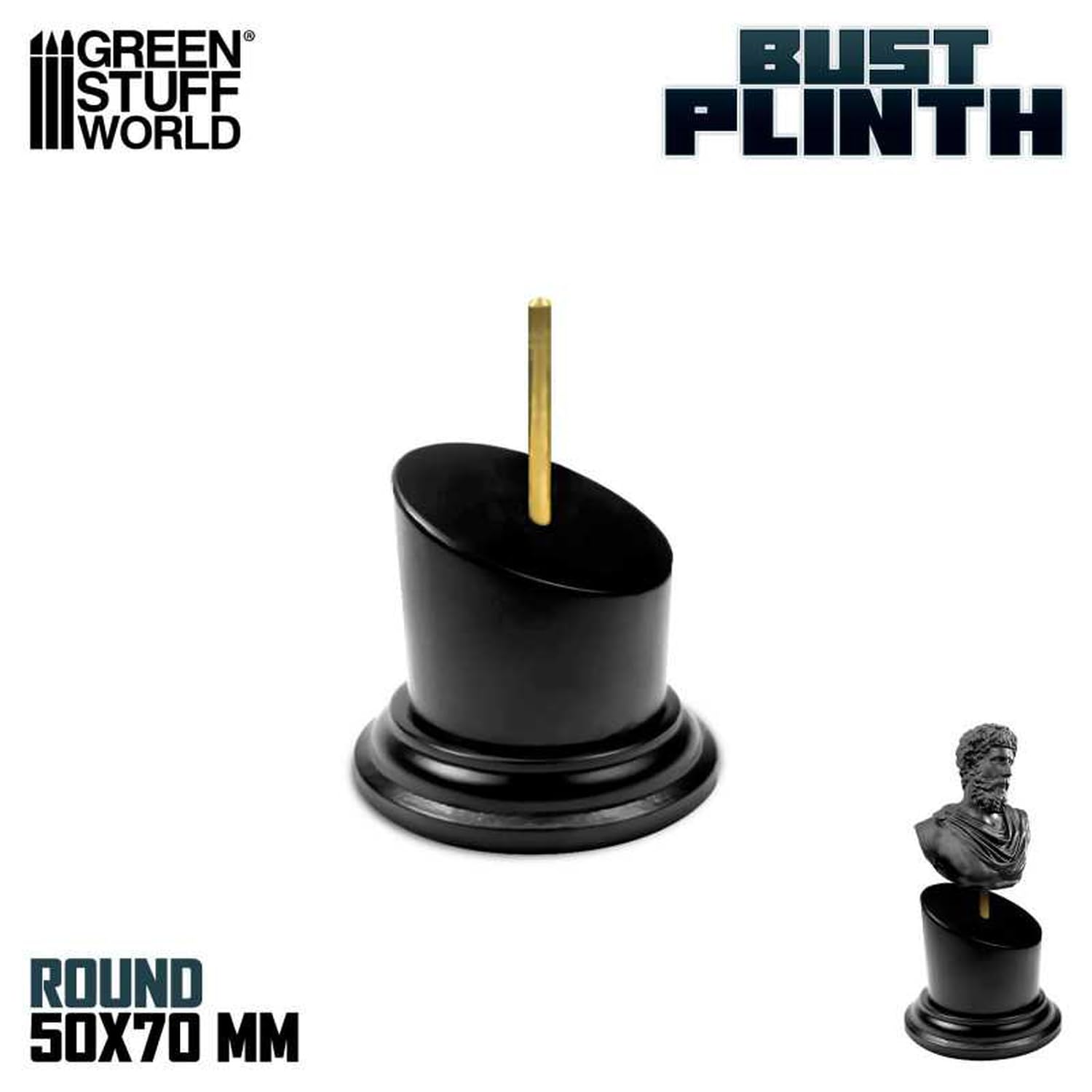 Green Stuff World Round Display Base for Bust Models 5cm Black
