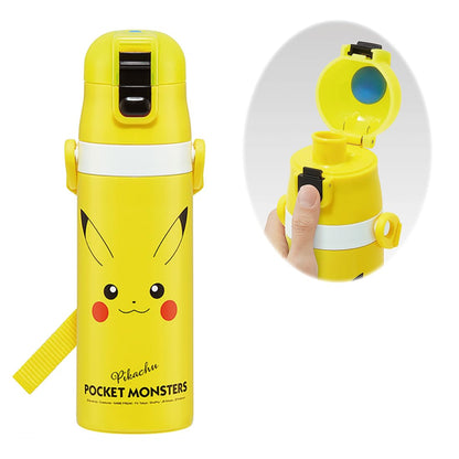 Skater Kids Water Bottle 470ml Featuring Pikachu Face