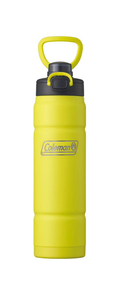 Coleman(コールマン) 真空断熱スポーツボトル/710ml(ライムイエロー) 水筒 保冷 直飲み スポーツドリンク対応 ワンタッチオープン ハンドル付き セラミック加工