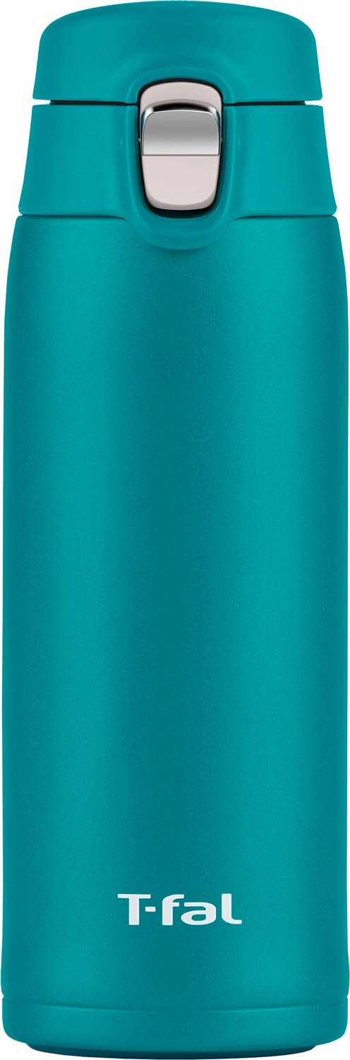 T-Fal Slim Stainless Steel Water Bottle with One-Press Opening 400ml