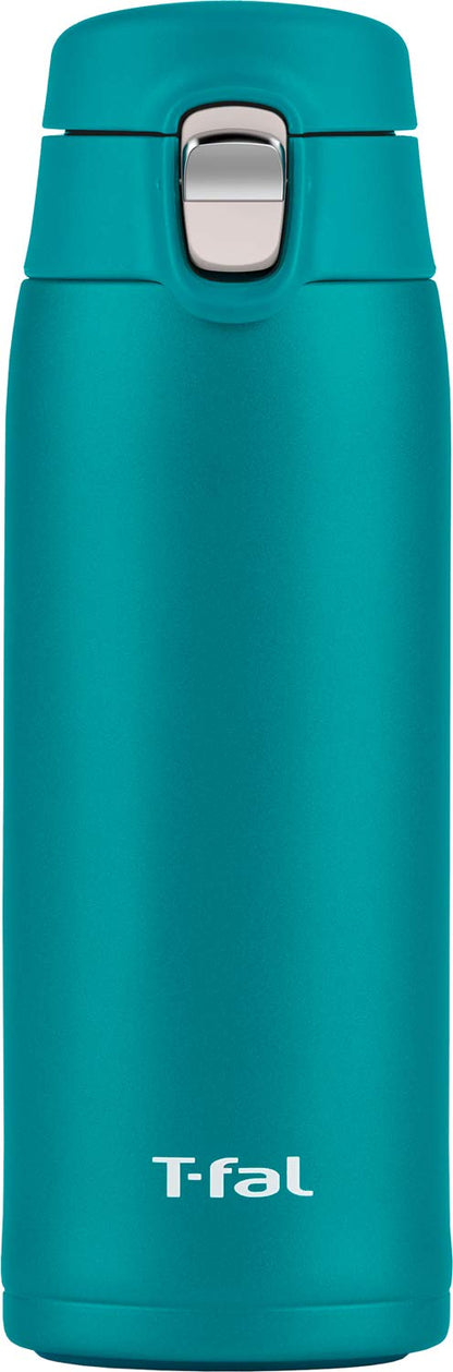 T-Fal Slim Stainless Steel Water Bottle with One-Press Opening 400ml