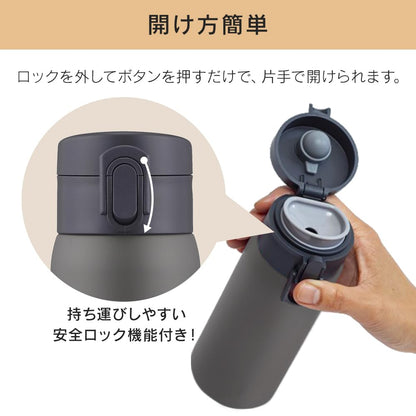 IRIS OHYAMA Insulated Water Bottle 500ml One-Touch Design