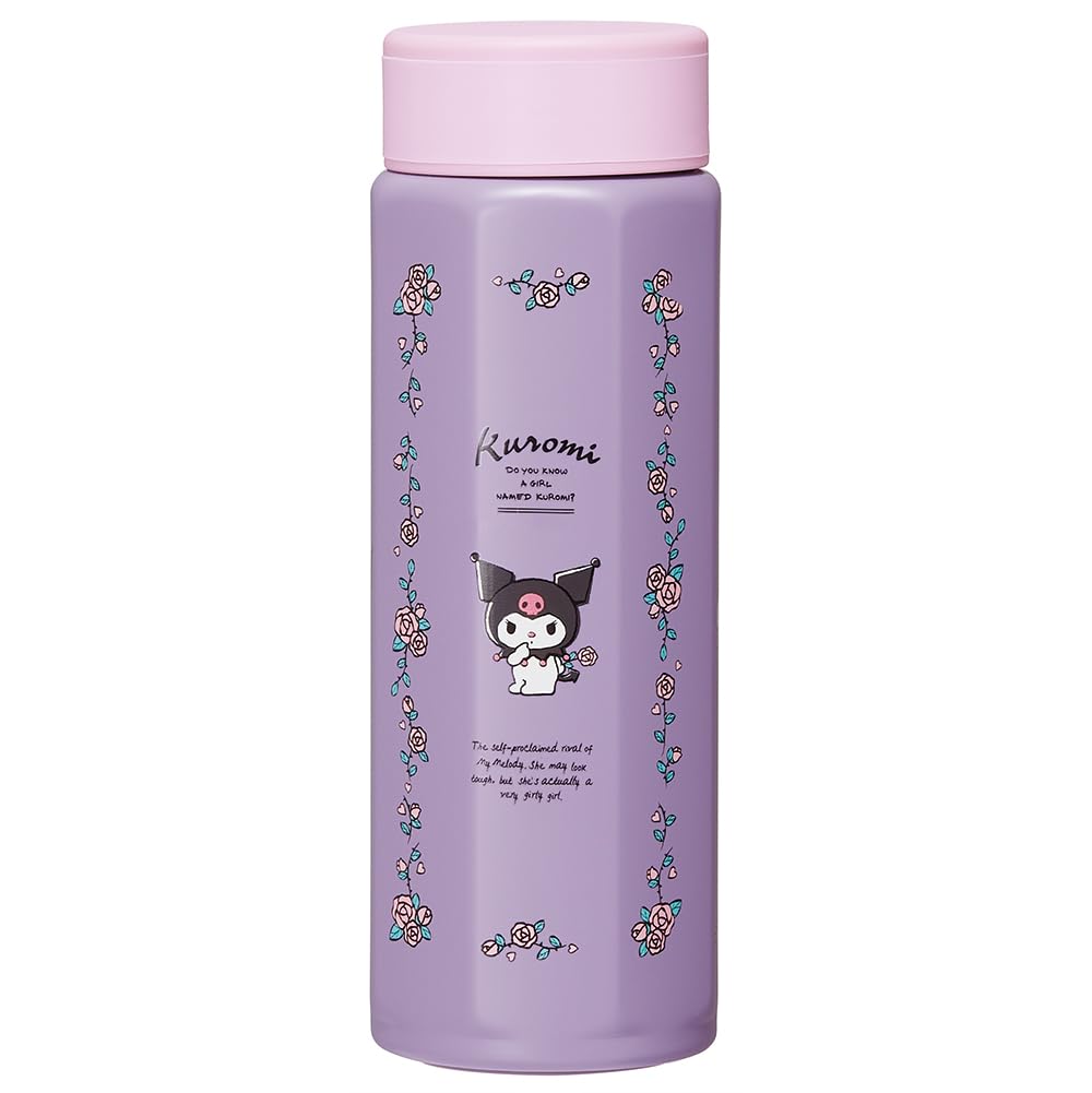 Skater Stainless Steel 500ml Bottle with Retro Flower Design