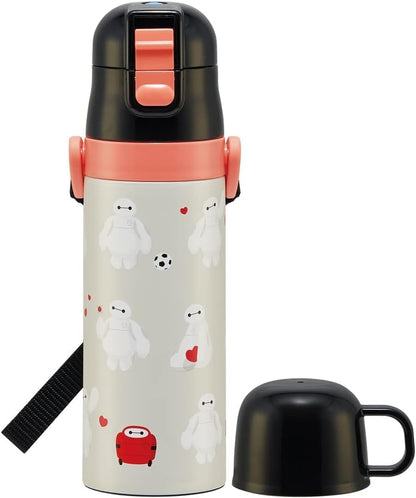 Skater Kids Water Bottle 2WAY 470ml with Disney Baymax Design