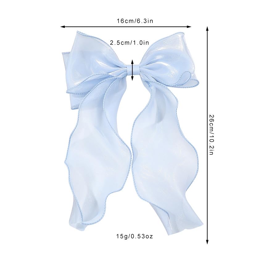 G Triger Sheer Ribbon Hair Clip Blue Unique Gothic Lolita Accessory