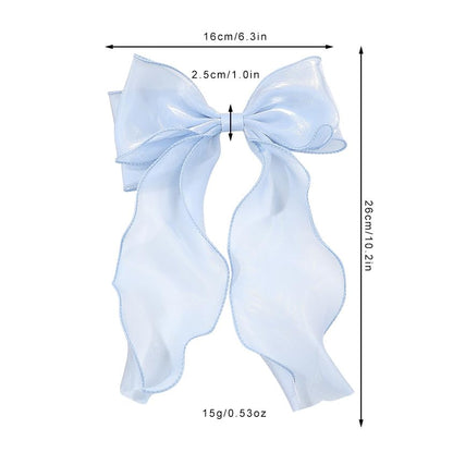 G Triger Sheer Ribbon Hair Clip Blue Unique Gothic Lolita Accessory