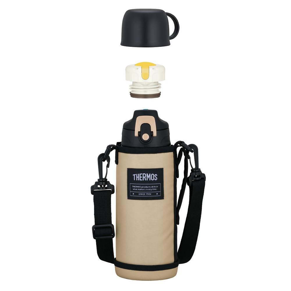 THERMOS 0.8L Vacuum Insulated 2-Way Bottle in Beige Black