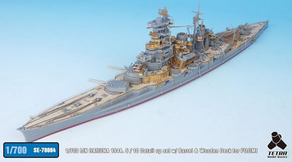 Tetra Model 1/700 Scale Battleship Haruna 1944 Metal Barrel and Wood Deck Parts