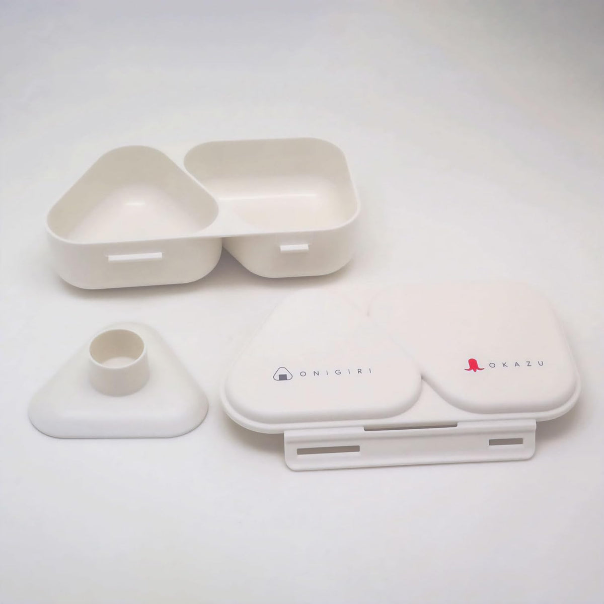OSK Onigiri Lunch Case Set with Mold White 465ml Made in Japan