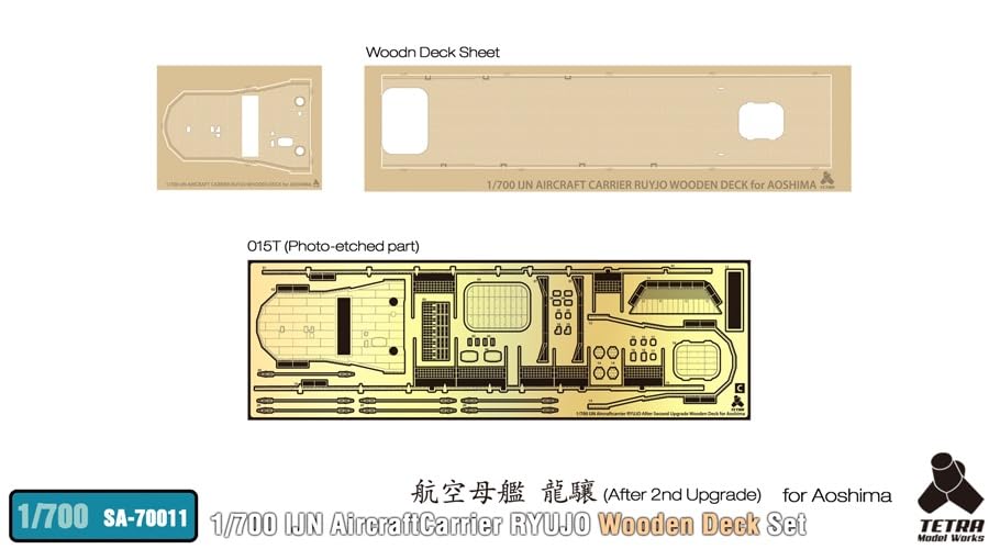 Tetra Model 1/700 Scale Aircraft Carrier Ryūjō Wooden Deck Parts Set