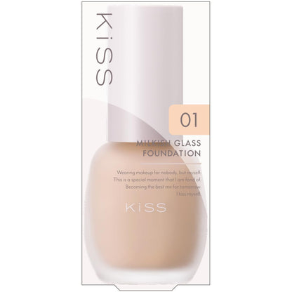 KiSS Milky Glass Foundation 01 Shell 30g for Flawless Finish