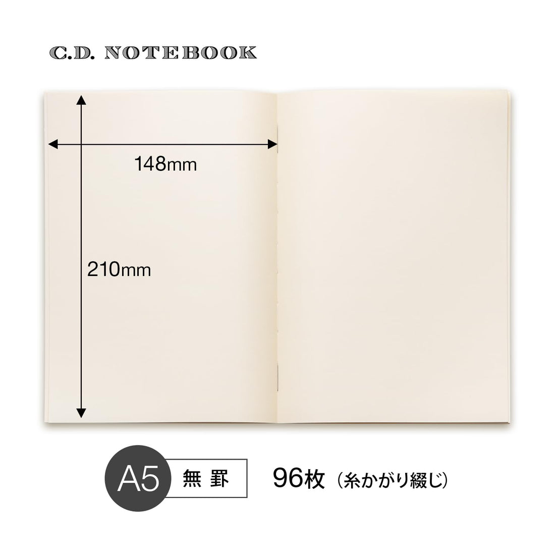 Apica Premium CD Notebook, Plain, A5, 96 Sheets (CDC90W)