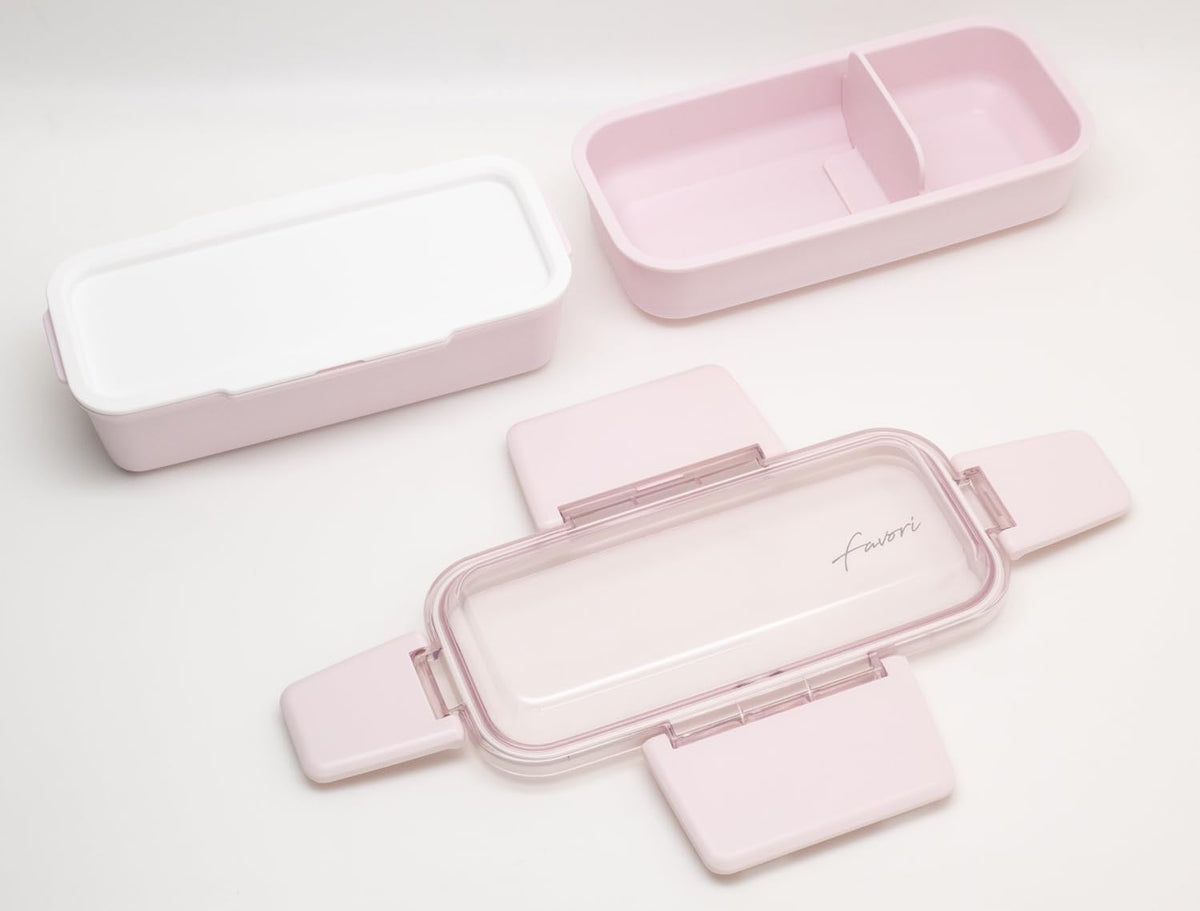 OSK DISH UP LUNCH Box Two-Tier Pink Microwave and Dishwasher Safe