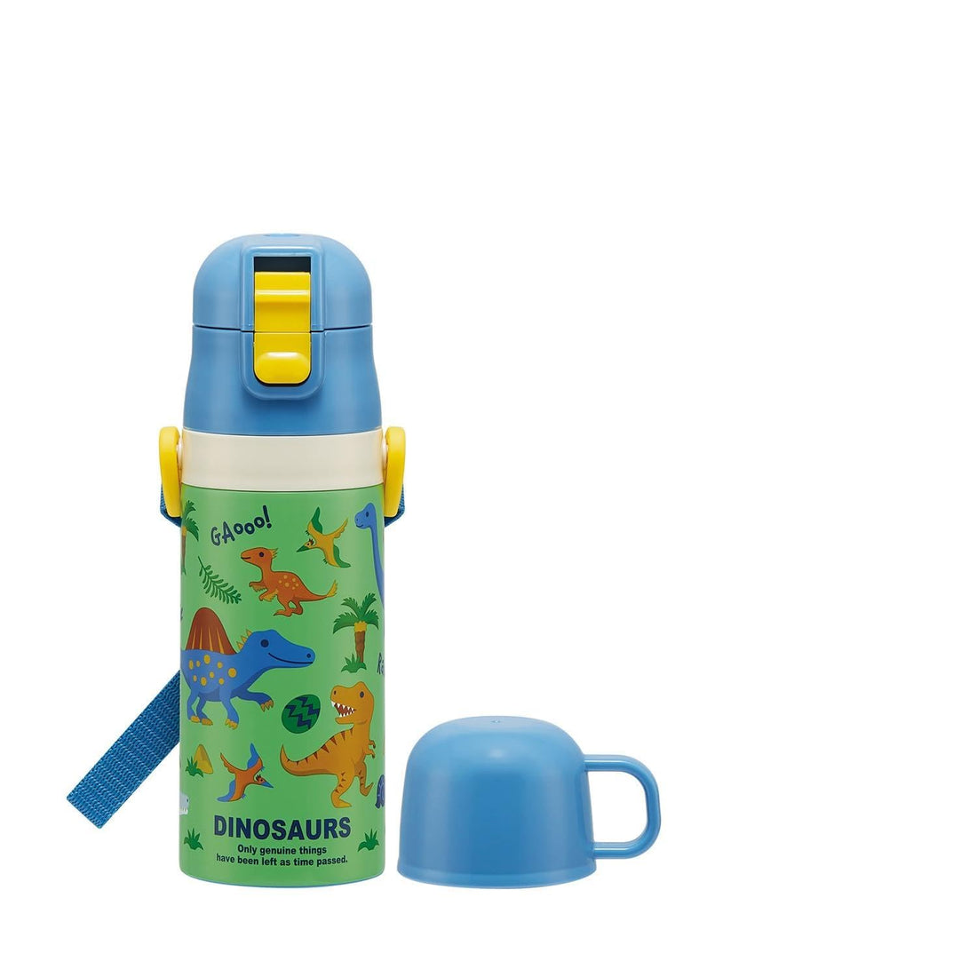 Skater Kids Water Bottle 2-Way Direct Drink & Cup 420ml 350ml Dinosaur Boys Stainless Steel Insulated Lightweight