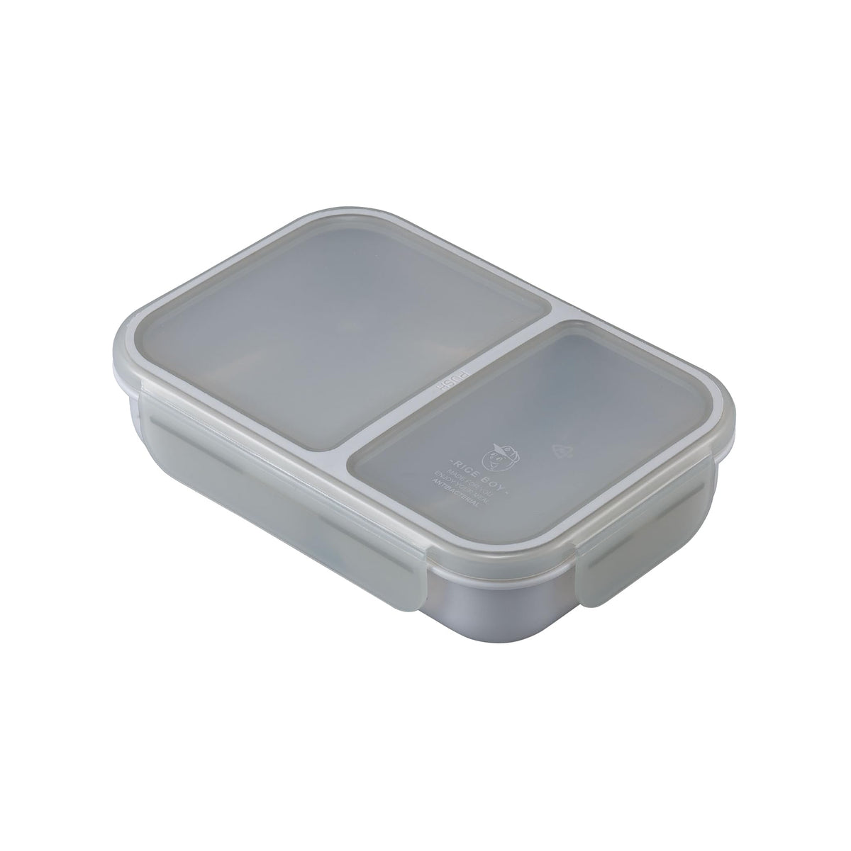CB JAPAN Bento Box Rice Boy 700ml Antibacterial Light Gray